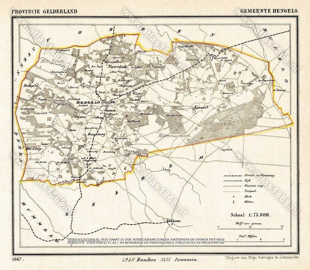 kaart hengelo Oude kaart Hengelo, Gelderland